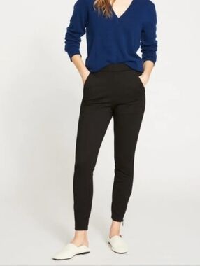 Universal Standard Black Ponte Moro Zipper-Ankle Pants
